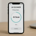 AI cleaner app interface on smartphone screen