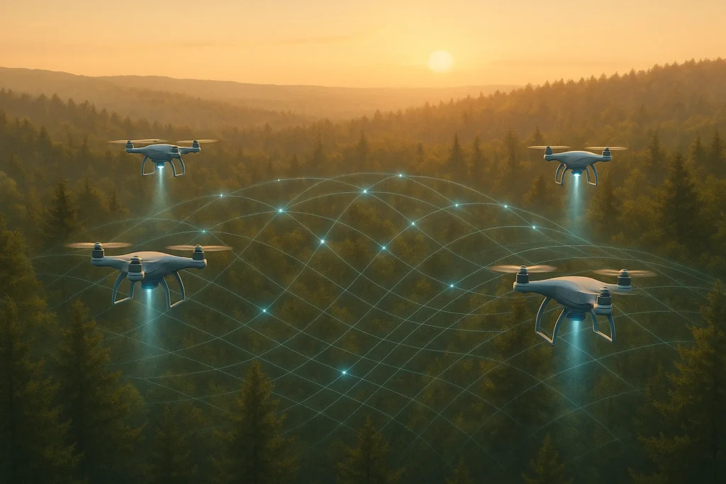 Autonomous drone mesh scanning a forest canopy