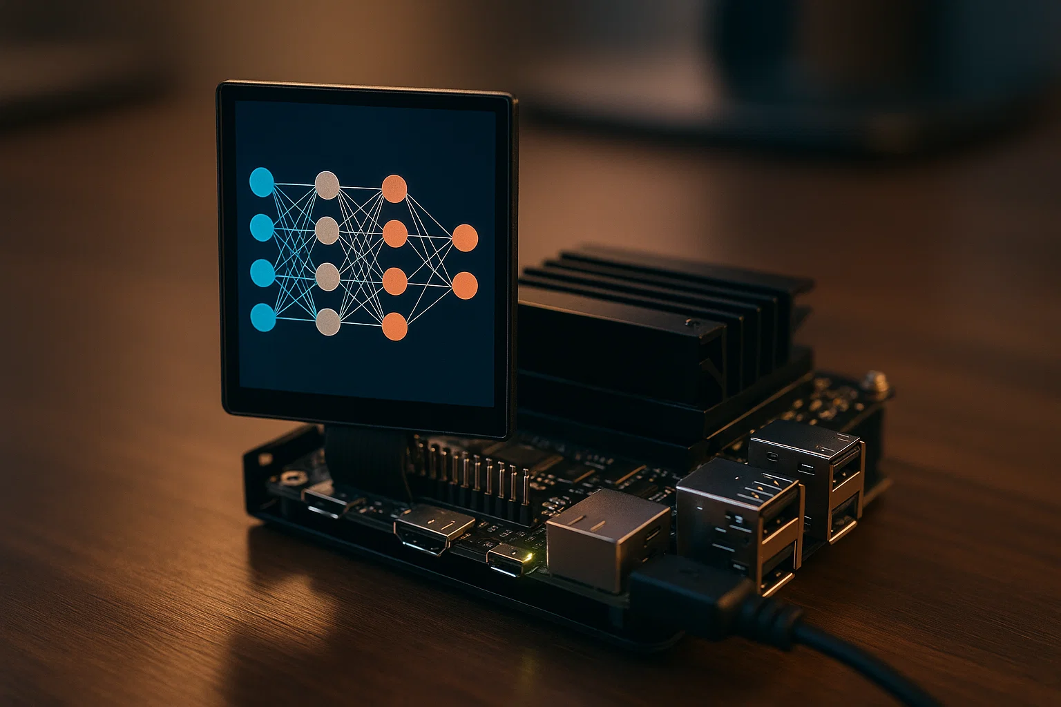 Edge AI device processing a neural model