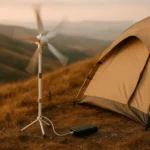 Portable Micro Wind Turbine at a Campsite