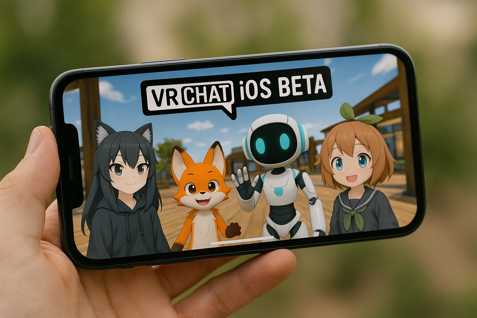 VRChat iOS beta running on smartphone 