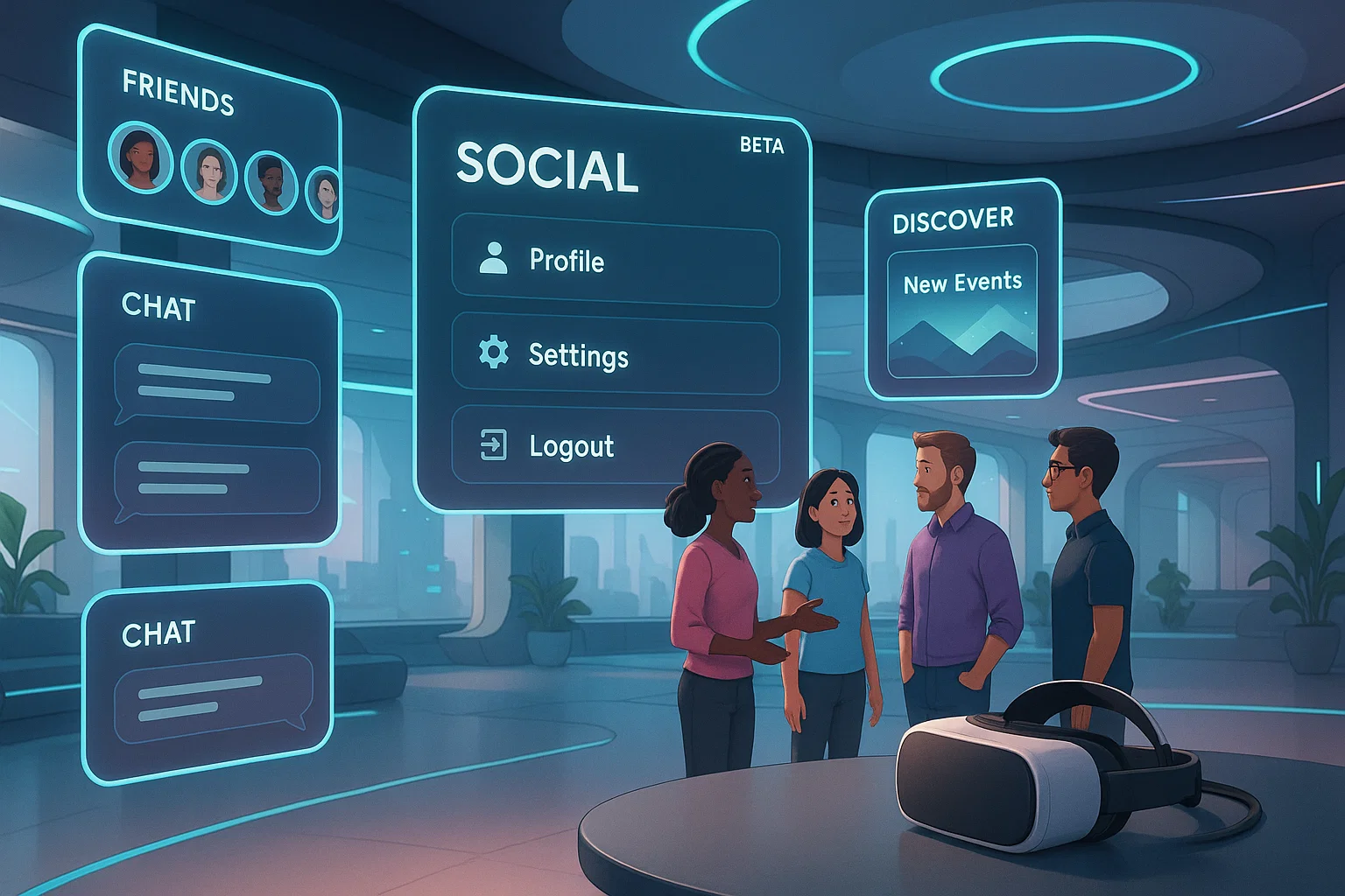 XR social platform interface in early beta