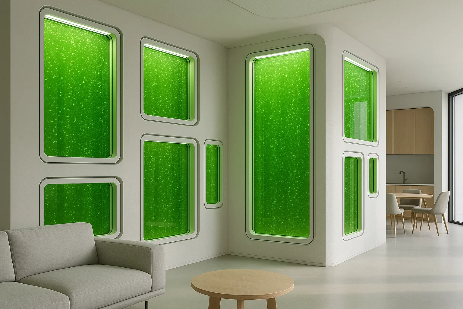 How Algae Air Filters Are Redefining Clean Living 3 Smart Home with Built-in Algae Air Filtering Panels
