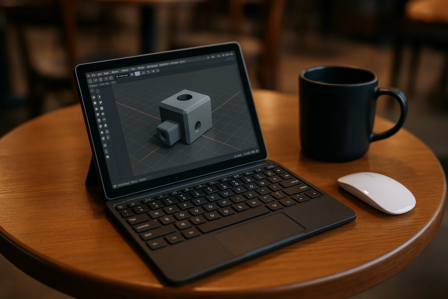 Mini-Laptop Workstation Hybrids: Portable Power Redefined 1 Modern mini-laptop workstation setup for designers