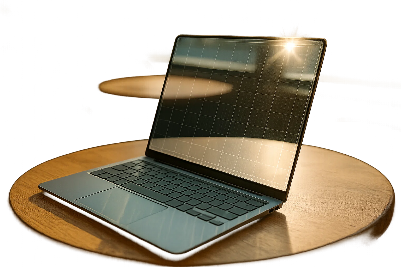 Transparent Solar Glass: Powering Phones and Laptops 1 Transparent Solar Laptop Glass in Use