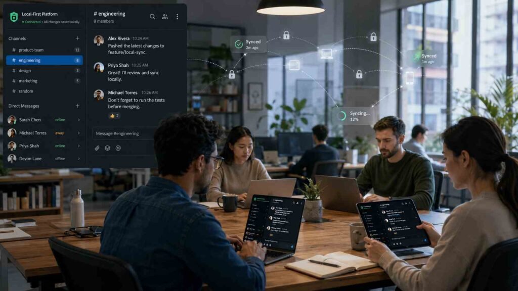 Modern Team Using Local-First Chat Software