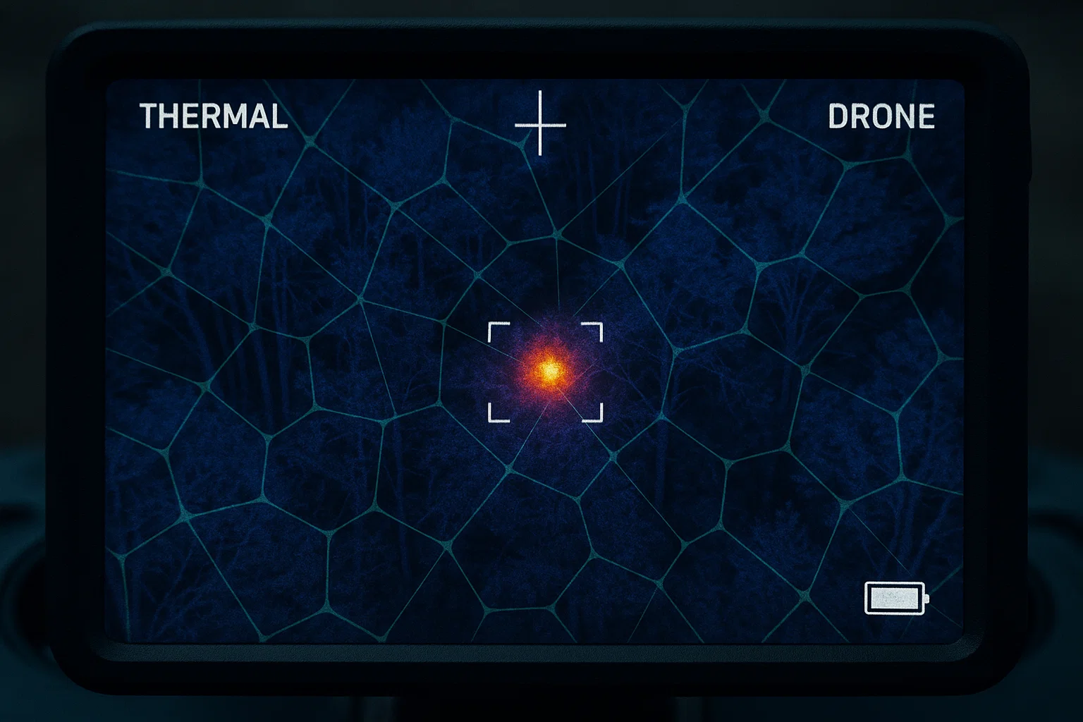 Drone thermal camera detecting early forest heat signature